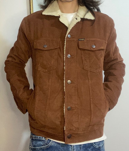 Chaqueta Sherpa Wrangler Marrón Authentic Corduroy No Levis