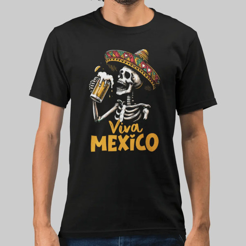 Playera Esqueleto Charro Viva México