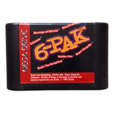 Jogo 6 - Pak Original Sega Mega Drive - Cartucho Com 6 Jogos