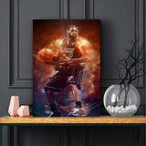 Quadro Decorativo Lebron James Tela De Tecido