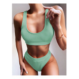 . Mujeres Bandeau Vendaje Bikini Conjunto Push-up Brasileño