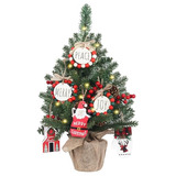 Árbol De Navidad Miniatura Preluminado De 2 Pies (24 P...