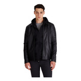 Campera Macowens Símil Cuero Negra Hombre 019201025002