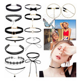 12 Gargantilla Choker Necklaces Black Lace,accesorios Collar
