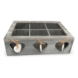 Caja De Te 6 Divisiones Vintage Con Visor