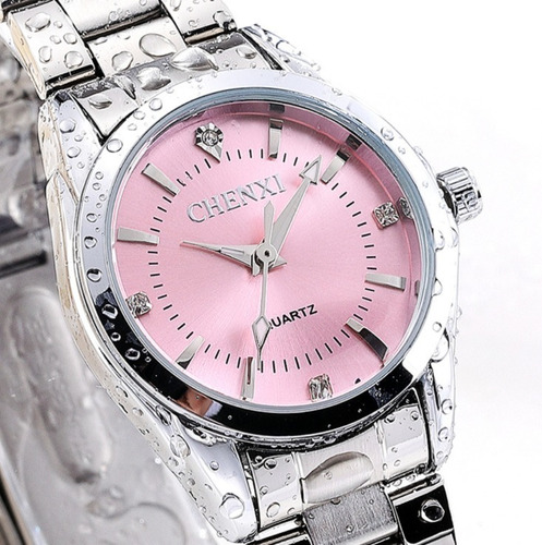 #1 Reloj Petit Diamond Dama Mujer Ctra Agua Acero Inoxidable