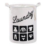 Canasto Laundry Ropa Sucia Tela Impermeable Blanco Plegable