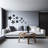 Cuadro Madera Calado Moderno Mandala Estrellas Cielo X 13 Pc