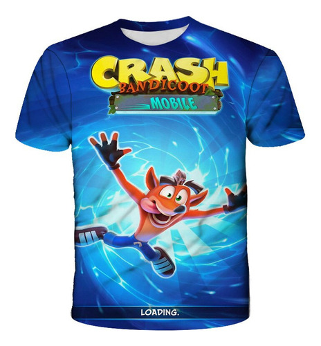 Divertidas Playeras 3d De Crash Bandicoot Para Niños