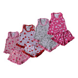 Conjunto Infantil Babydoll Regata Verão Menina Tamanho 10/14