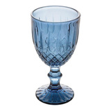 Cj 6 Taças Vidro P/água Greek Azul Escuro 345ml