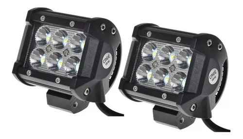 Par De Faros Auxiliares 18w 6 Led Cree Autos Motos - Xp Moto