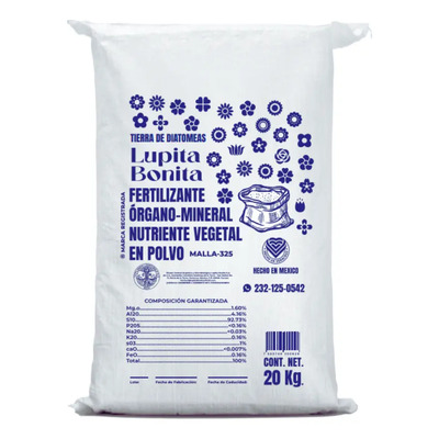 Tierra Diatomeas Lupita Bonita 20kg Insecticida Natural Plantas Chinches | Meses sin interés