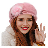 Gorro De Boina Francesa Para Mujer Con Boina De Lana Angora