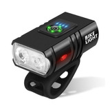 Luz Led Delantera Para Bicicleta Recargable Usb 1000 Lúmenes Color Negro