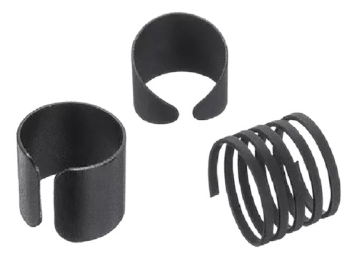 Set De 3 Anillos Negros Ajustables Dark , Gótico , Rockero