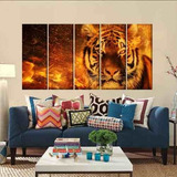 Quadros Decorativos Natureza Tigres 140x65 Em Tecido  M102