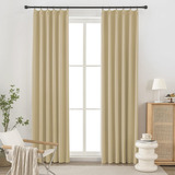 Jade Poke 2 Paneles Cortinas De Beige Plisadas Pinches - Pro