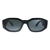 Óculos De Sol Versace Ve4361 Armação De Plástico Cor Preto, Lente Cinza Clássica, Haste Preto/dourado De Plástico