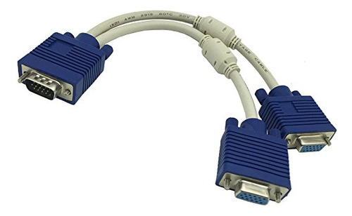 Cable Divisor Vga Dong De 1 Computadora A Doble Monitor Y 2