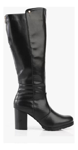 Bota Montaria Feminina Mooncity Salto Grosso Preto 73134