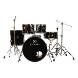 Bateria Acústica Michael Legacy Dml422 Kit Chimbal E Banco Cor Sparkle Black