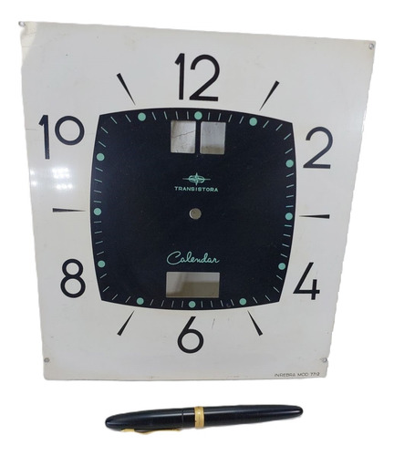 Relógio Parede Peça Display Metal Transistora Calendar Antig
