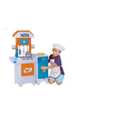 Cozinha Completa Azul Com Acessórios Sai Água Magic Toys