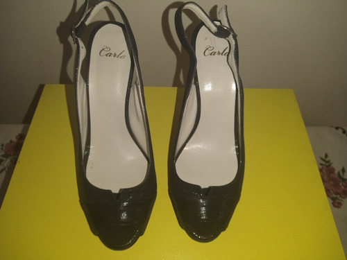 Zapatos N° 36 De Dama  Color Negro.taco De 9 Cm