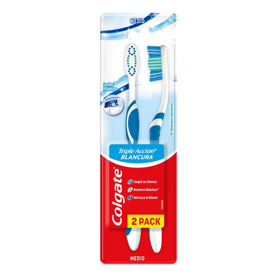 Pack X2 Cepillos Dentales Colgate Triple Acción Extra Blancura | MercadoLibre