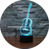 Guitarra Acústica  Lámpara Led Acrílico Luz De Noche