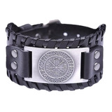 Pulsera Cuero Negro Vikingo Vegvisir Hombre Mujer Moda 2019