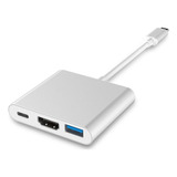 Adaptador Hub Usb C Thunderbolt Usb 3.1 Hdmi 4k Mac 3 Em 1