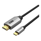 Cabo Adaptador Usb-c Para Hdmi Trançado Vention De 1,5 M 4k 60hz