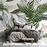 Vinilo Decorativo Mural Empapelados Tropicales Hojas 29a30