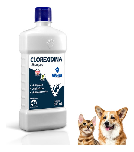 Shampoo Clorexidina Dermatite Canina 500 Ml Antiqueda