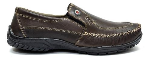 Sapatilha Mocassim Masculina Couro Legitimo Conforto Total