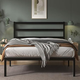 Cama Metálica Queen Lovinson Con Láminas De Madera