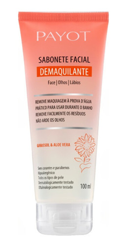 Sabonete Facial Demaquilante Payot 100ml - Face Olhos Lábios