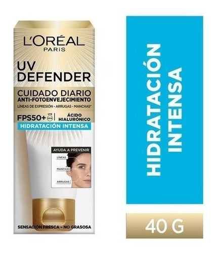 Crema Loreal Paris Uv Defender Fps50 Hidratacion Intensa