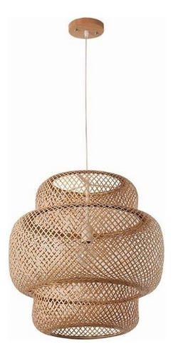 Bamboo Weaving Led Pendant Light, Candelabra Suspended D