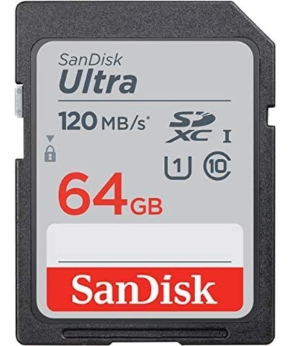 Tarjeta De Memoria Sd Sandisk Ultra 64gb 120mb/s C10 U1 Uhsi