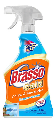 Brasso Limpiador Gold Vidrios Y Superficies Frescura Y Armonía En Atomizador  650 Ml