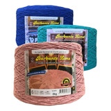 Kit 3 Barbantes Coloridos Fio N6 E N8 2,0kg Lindas Cores!