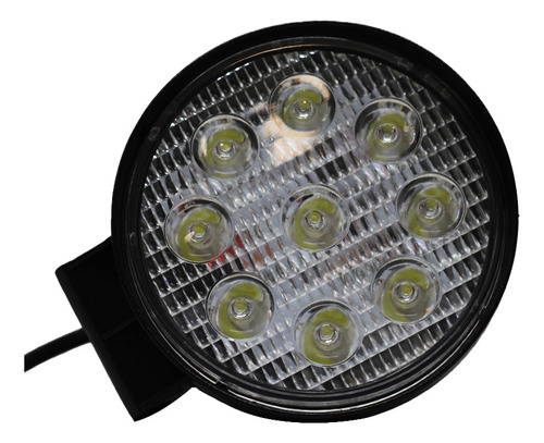 Faro De 9 Led Redondo 27 Watts Blanco 12v 24v 