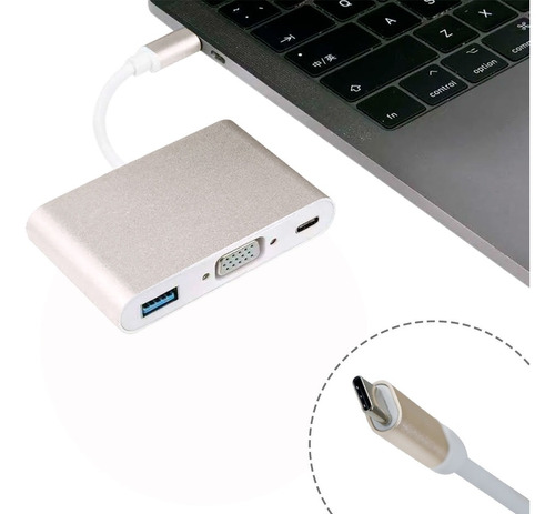 Convertidor Tipo C A Vga Adaptador Usb 3.1 Hub 720p Cable