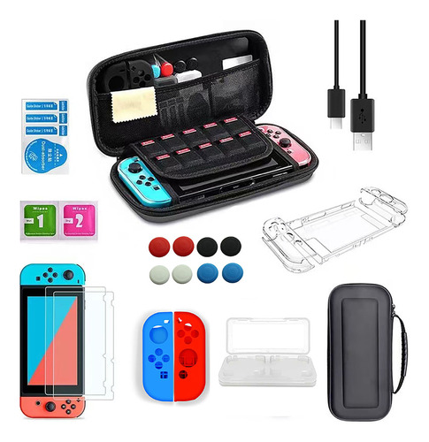 Bolsa Estojo Capinha Resistente Para Nintendo Switch Kit 11