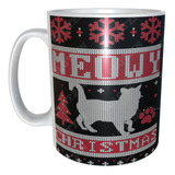 Taza Navideña Con Cajita De Regalo Meowy Chritsmas Gatit M22