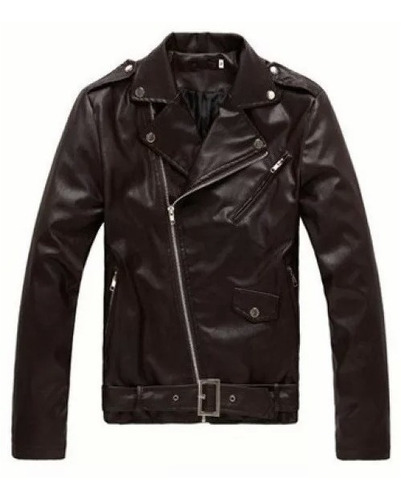 Jaqueta De Couro Masculina Motorcycle Punk