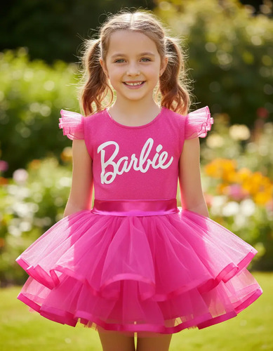 Vestido Barbie Corto Tul Niñas Fiesta Infantil